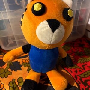 Plush Tiger Stuffed Animal - Orange and Blue